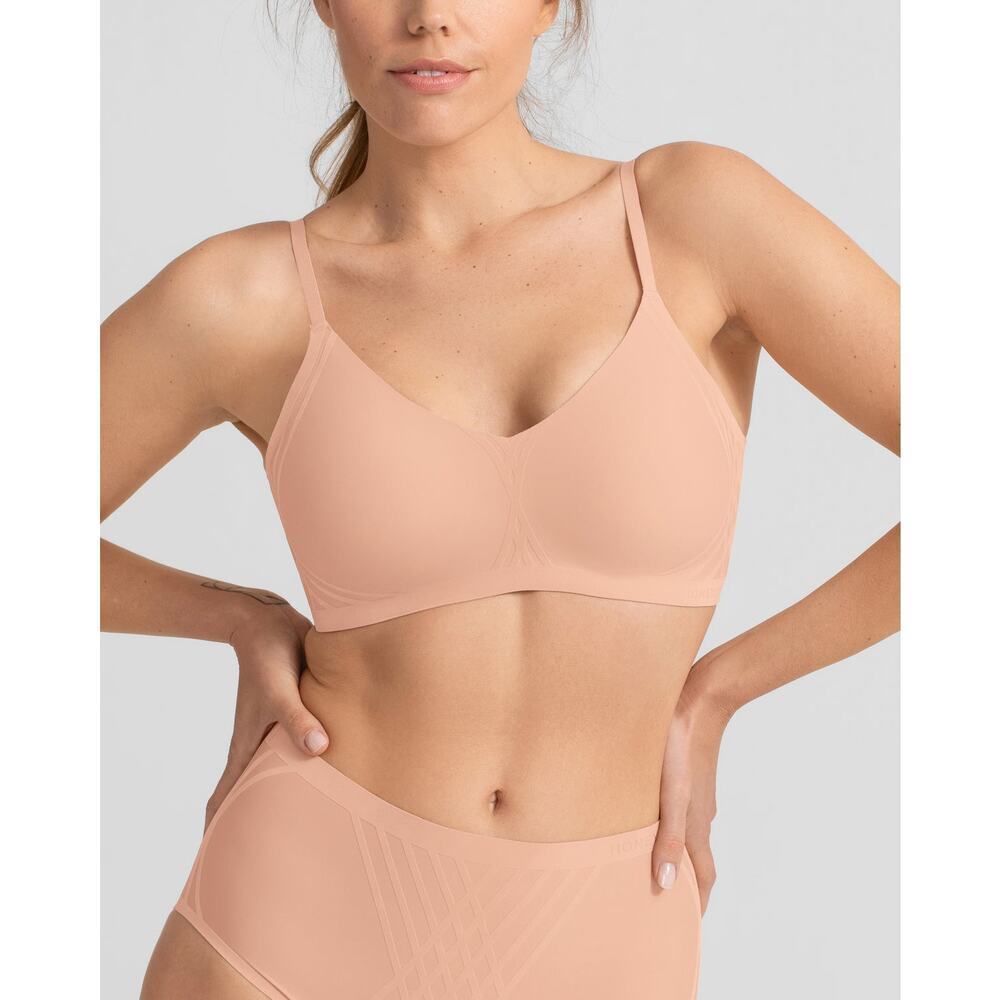Honeylove Silhouette LiftWear Wire Free Bra Women's Blush Size Large